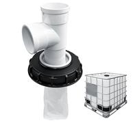 Filtre IBC Lid avec filtre en nylon lavable pour conteneurs IBC, réservoirs de pluie DN 75 DN 150 45 °, raccord de tuyau, raccord IBC, accessoire de stockage d'eau de pluie (raccord de tuyau en T +