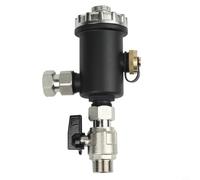 Filtre magnétique DN20 3/4" filetage extérieur pour chauffage au sol et chaudière, déflamme avec anneau magnétique amovible, tamis en acier inoxydable, vanne de drainage, noir