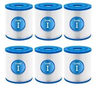 Filtre Piscine Type I pour Best-Way,Lot de 6 Cartouches filtrantes Compatible avec 58093/58381/58511E Type I,89mm x 79mm