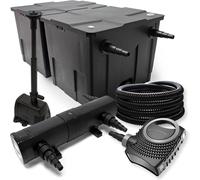 Filtre pour étang, modèle SuperEco, débit de 60 000 litres, pompe 80W, lampe UV 36W, tuyau pour fontaine, 25 mètres