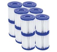 Filtre pour pompe de piscine - BESTWAY - Type I - Lot de 12 - 9,0 cm hauteur - 8,0 cm diamètre - Papier