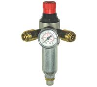 Mecafer Filtre régulateur avec manomètre 0–12 bar 2 sorties rapides 3/8" G