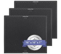 Filtres à charbon actif Popurure Air Scrubber compatibles avec les purificateurs d'air BlueDri, VEVOR et Dri-Eaz, pour Drieaz HEPA500 16 x 16 x 1 pouces (lot de 3)