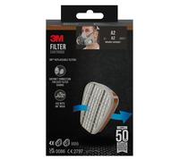 Filtres ANTI-GAZ A2 6055 pour demi masque - 4 paires - 3M - 6055N04 00