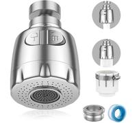 Filtro Rubinetto Economiseur Eau 2 Modes Aérateur Mousseur Robinet Basculant 360° pour Cuisine Salle de Bain