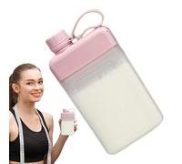 Filvczt Bouteille d'eau carrée, tasse de voyage portable plate | Bouteille d'eau de voyage de 450 ml,Tasse potable étanche et de poche, bouteille de poche transparente compacte pour salle