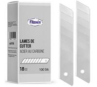 Filzada® 100x Lames Cutter 18 mm - Lame Sécable Acier Carbone Ultra Pointue | Lame de Rechange Ultra Tranchante - Coupe Précise - Film Huile Anti Rouille - Couteau Moquette, Tapis - Robuste, Durable