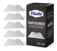 Filzada® 120x Lames Trapèze pour Cutter 0,6 mm - Lame Couteau Tapis SK5 | Lame de Rechange Ultra Tranchante - Acier Carbone - Coupe Précise Droite - Boîte de Rangement Incluse - Moquette, Sol, PVC