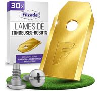 Filzada® 30x Lames Robot Tondeuse compatible avec Husqvarna Automower | Lame de Rechange adaptée pour Gardena Sileno, Yard Force, Automower R40Li, R70Li - Acier Titane - Vis Incluses - Coupe Nette