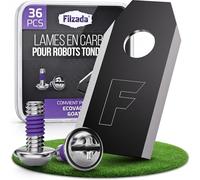 Filzada® 36x Lames Robot Tondeuse Carbone compatible avec Ecovacs Goat | Adaptée pour Ecovacs O600 RTK, O800, G1-800, O500, O1200 - Vis Incluses - Lame de Rechange Ultra Tranchante - Coupe Nette Pro
