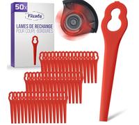 Filzada® 50x Lames Coupe Bordure compatible avec Einhell - Lame Rotofil Pro | Lame Plastique de Rechange pour Débroussailleuse - Coupe Herbe Précise - Accessoire Jardin - Robuste, Changement Rapide
