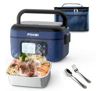 FIMEI Boîte à Lunch Électrique sans Fil, Batterie, Gamelle Chauffante 1,5L | Portable et Rechargeable pour Adultes, Acier Inoxydable, Idéal pour le Travail, Camion, Camping, Sans BPA, Bleu