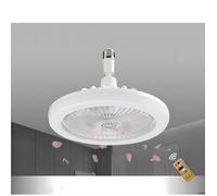 FIMEI Ventilateur de plafond E27 à LED 3 Vitesse Mini Fan avec Dimmable Eclairage 3 Couleurs, Blanc