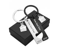 FIMWOLZ Porte ouple Personnalisé 2026 - Lot de 2 en Acier Inoxydable - Cadeau Crémaillère pour Nouveau Foyer avec Coffret Noir