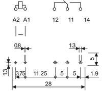 FIN 34.51.7L 5V - Relais réseau étroit, 5 mm, couché