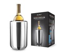 FINAL Touch Refroidisseur de vin en acier inoxydable avec gel amovible - Refroidisseur de vin en acier inoxydable avec blocs réfrigérants amovibles en gel
