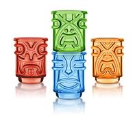 Final Touch TIKI Stackable Shot Glasses Verres à liqueur Coloré COLOURED 60ml Hawaiian Themed Pack of 4 - TK5402