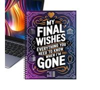Final Wishes Planner, 28 x 21 cm, Peace Of Mind Notebook - Comprehensive Last Wishes Planning Organizer - For Women Men Seniors Patients Elderly Parents Caregivers Memoir Writers Home Office