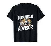 Financial Advisor Cat - Funny Furnfinancial Advisor Finance T-Shirt Graphique avec Valeur, Homme, Noir, S