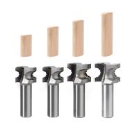FindBuyTool Set de fraises, 4 pièces Fraise à arête 12 mm de tige pour Festool Domino DF500/700, set de fraises à affleurer en carbure de tungstène pour travail du bois et projets DIY, fraises D5, D6