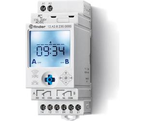 Finder 12A200240000 Horloge programmable Programme hebdomadaire, programme journalier IP20 Fonction astronomique, programme vacances, fonction impulsion (12A200240000)