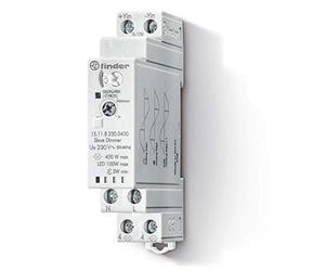 Finder 151182300400PAS Variateur de lumière modulaire type esclave pour Lampes Halogène/CFL/LED montage rail 35 mm 400 W 230 V