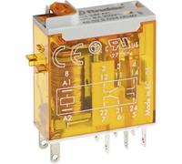 Finder 465280480054 Relais embrochable 2RT 8 A 48 Vac avec Bouton test/Indicateur mécanique/LED Agni en lot de 10 unités