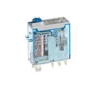 Finder 466182300040 Relais embrochable 1RT 16 A 230 VAC Bouton test/Indicateur mécanique cosse faston AgNi en lot de 10 unités