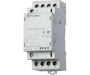 Finder Installationsschütz 22.34.0.230.4320, 25 A, 4 S, 230 V CA/CC, 1 pièce.