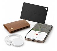 FINDME Airtag Portefeuille rechargeable, carte GPS pour portefeuille, ultra fin, tracker Android et iPhone, carte GPS IP67 avec recharge sans fil, localisateur pour sac et bagages