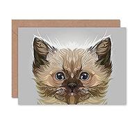 Fine Art Prints Carte de Vœux pour Chaton Persan avec Enveloppe Intérieure de Qualité Supérieure