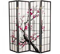 Fine Asianliving Paravent Japonais L 180 x H 180 cm Séparateur 4 Panneaux Shoji