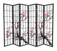 Fine Asianliving Paravent Japonais Shoji L 270 x H 180 cm 6 Panneaux Paper de Riz Fleurs de Cerisier