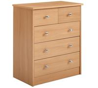 FineBuy Buffet Bois Hêtre 60 x 70 x 35 cm 5 tiroirs | Commode Design Moderne | Commode de la Chambre Espace de Sauvegarde | Petite Armoire sans Pieds