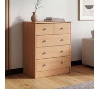 FineBuy Buffet Commode 60x70x35cm avec 5 tiroirs Bois Étagère fermée Armoire
