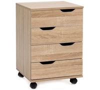 FineBuy Caisson de Bureau 40x60x40 cm Placard de Rangement Mobile Sonoma | Armoire de Rangement Petite avec Tiroir | Meuble de Bureau a Roulette