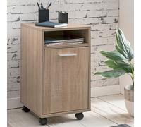 FineBuy Caisson à roulettes 33x38x60 cm Bois avec Porte et Étagère