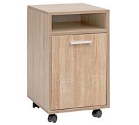 FineBuy Caisson de Bureau 33x60x38 cm Placard de Rangement Mobile Sonoma | Armoire de Rangement Petite avec Porte | Meuble de Bureau a Roulette