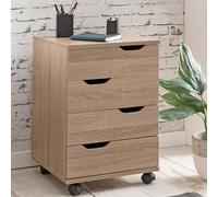 FineBuy Caisson à Roulettes 40x40x60 cm Bois avec 4 Tiroirs | caisson de bureau à roulettes, caisson d'appoint se glisse sous le bureau, caisson de bureau moderne