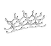 FineBuy Casier à Vin 55x12x20 cm Aluminium Argenté pour 9 Bouteilles | casier à bouteilles en métal, porte-bouteilles fait main, rangement à vin pour cuisine, bar et salle à manger