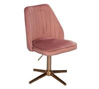 FineBuy Chaise de Bureau Velours, Chaise Pivotante sans roulettes | chaise coque réglable en hauteur jusqu'à 120 kg, chaise de travail dossier pour le télétravail, revêtement doux en velours