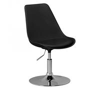 FineBuy Chaise HAINAN Noire Revêtement en Tissu, Chaise Pivotante | fauteuil pivotant pied trompette et caoutchouté plaque de pied, chaise de salle d'attente réglable, confortable rembourrage