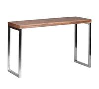FineBuy Console 120x45x77 cm Bois Massif Acacia, Pieds en Métal | console au style campagne, utilisable comme coiffeuse et bureau, buffet en bois véritable, fait main