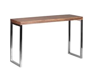 FineBuy Console 120x45x77 cm Bois Massif Acacia, Pieds en Métal | console au style campagne, utilisable comme coiffeuse et bureau, buffet en bois véritable, fait main