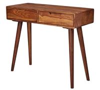 FineBuy Console 90x36x76 cm Bois Massif Sheesham avec Tiroirs | petit console au style campagne, enfilade en bois véritable pour entrée et couloir, pièce unique faite main