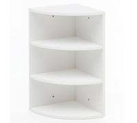 FineBuy Étagère d'angle 30x30x60 cm Bois Blanche avec 3 Niveaux | étagère d'angle pour la coin, étagère de cuisine suspendue ou sur pied utilisable, bibliothèque pour salle de bain