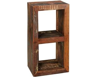 FineBuy Étagère Debout Bois Massif Mangue 45 x 90 x 35 cm étagère Petite | Étagère en Bois véritable avec Deux des Compartiments de Stockage - Mobilier de Salon Étagère à Livres recyclé