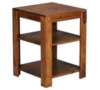 FineBuy Étagère Debout Bois Massif Sheesham 44 x 60 x 44 cm étagère Petite | Étagère en Bois véritable avec Trois étagères- Mobilier de Salon Étagère à Livres