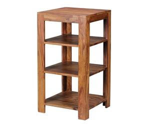 FineBuy Étagère Debout Bois Massif Sheesham 44 x 83 x 44 cm étagère | Étagère en Bois véritable avec Quatre étagères - Mobilier de Salon Étagère à Livres