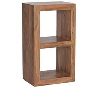 FineBuy Étagère Debout Bois Massif Sheesham 50 x 80 x 35 cm étagère Petite | Étagère en Bois véritable avec Deux sujets - Mobilier de Salon Étagère à Livres